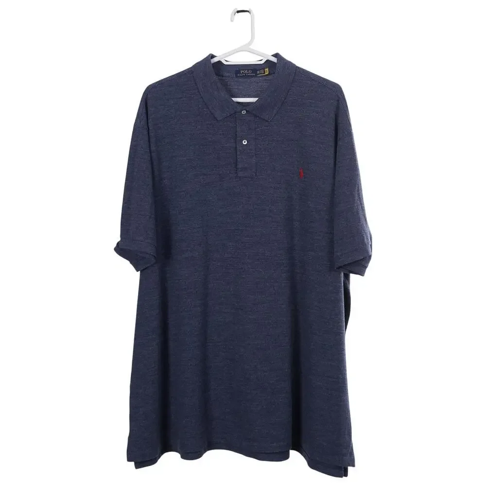 Polo Ralph Lauren Polo Shirt 5XB Blue 100% Cotton Pony Logo Short Sleeve Casual